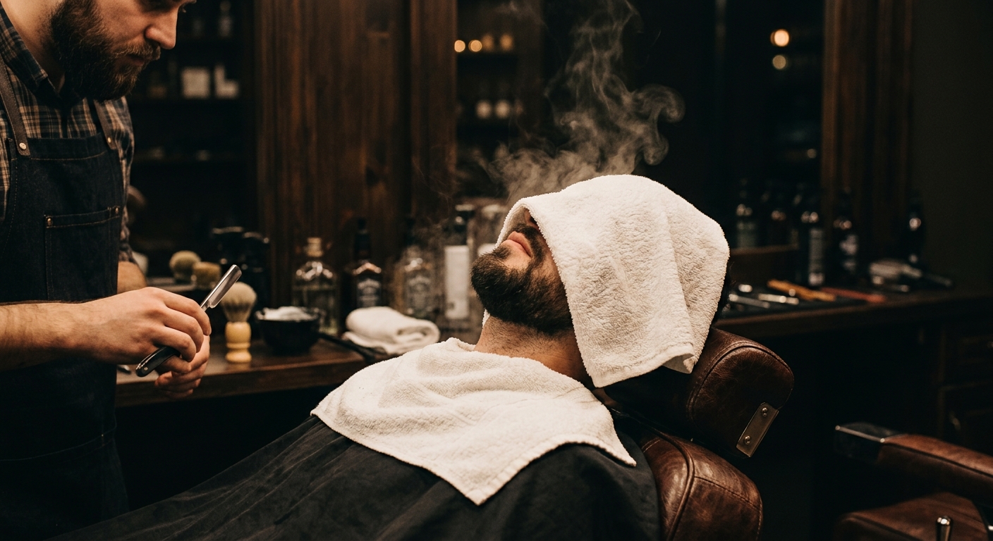 Hot towel shave preparation