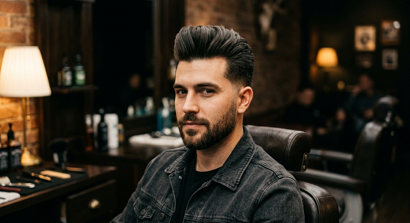 Styled pompadour cut
